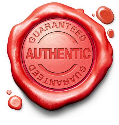 Stamp of authenticity